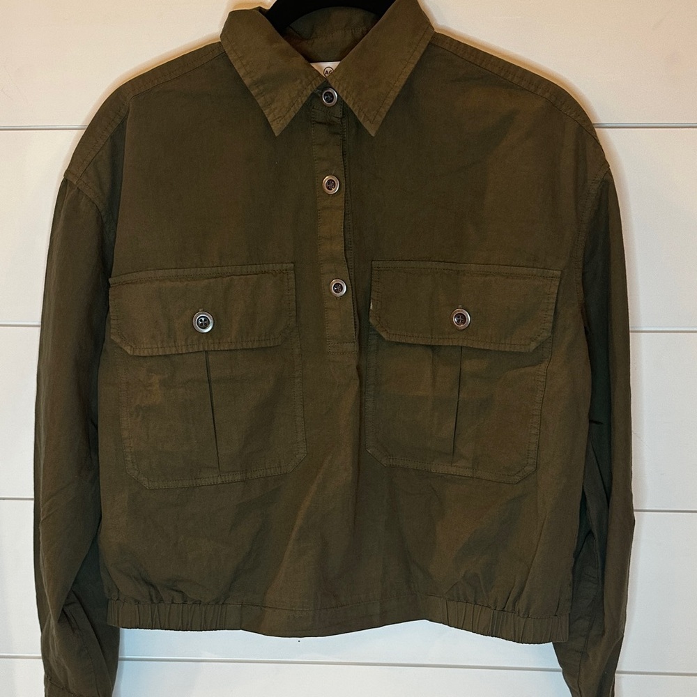 AG Adriano Goldschmied Khaki Button-Up‎ Top size S EUC